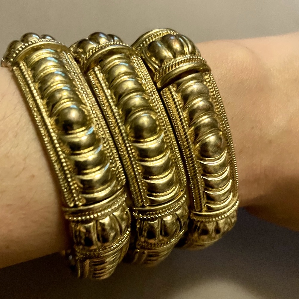 Chunky Stackable Stretch Gold Bracelets